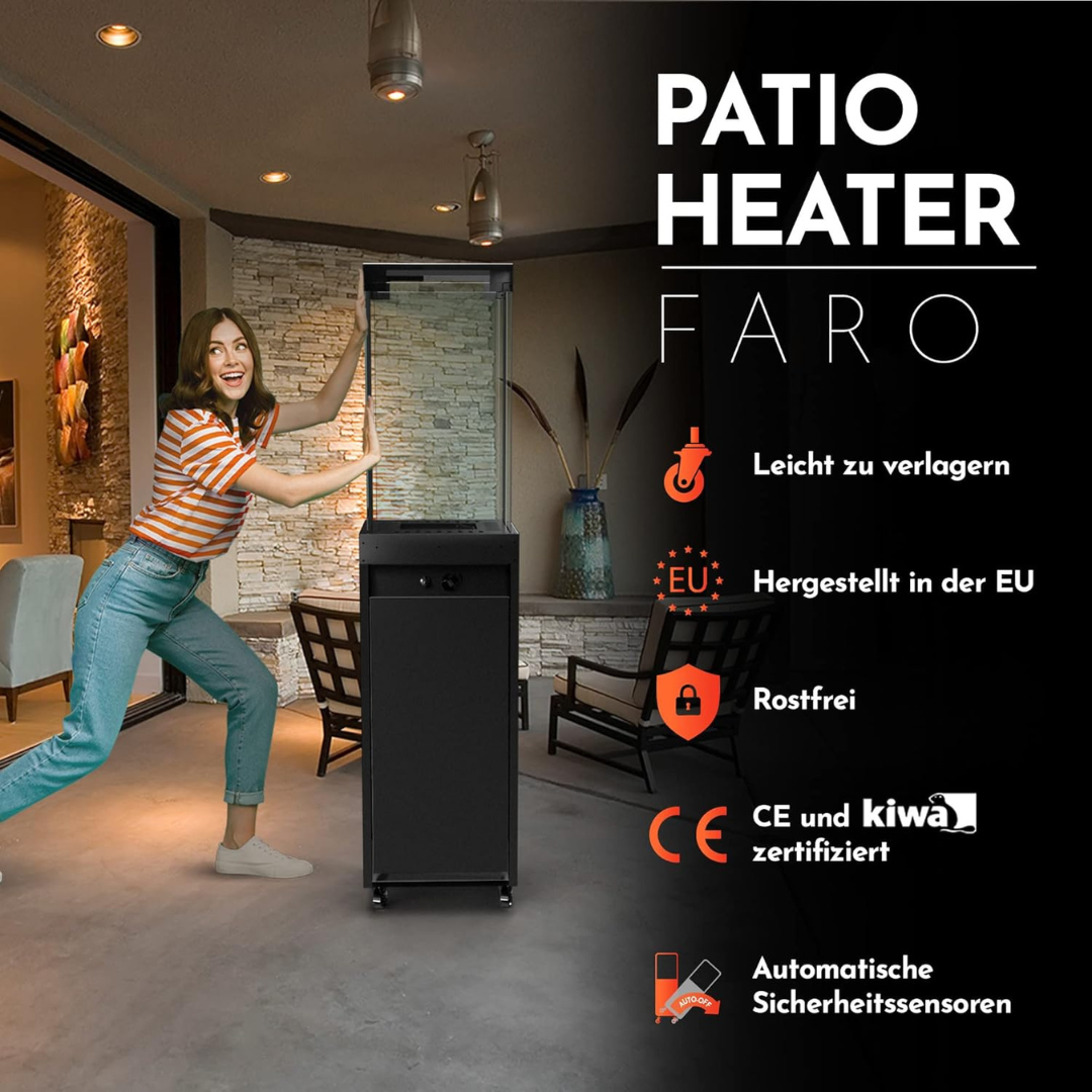 Portable and freestanding propane heater for garden