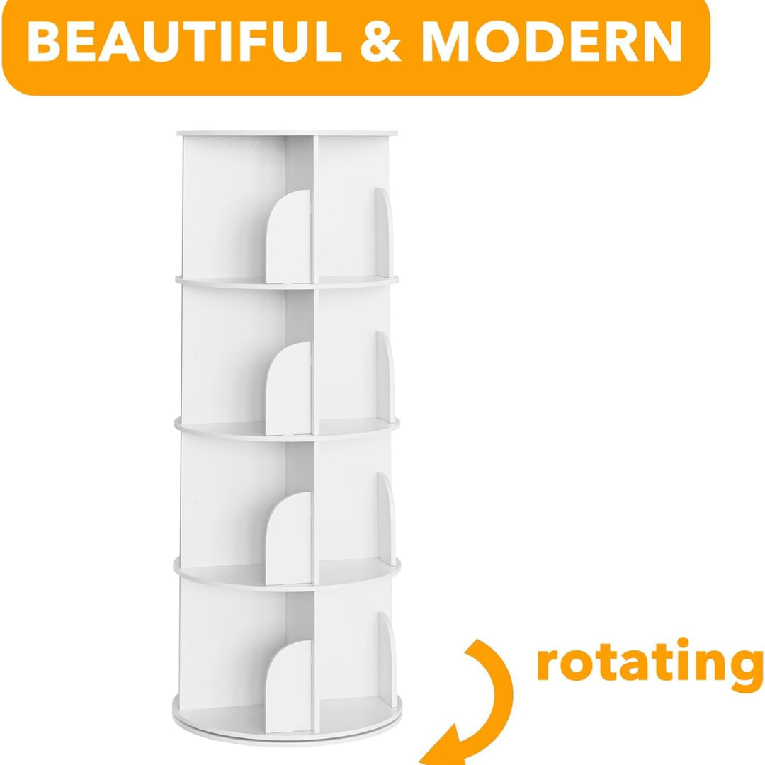 Rotating Bookshelf Tower