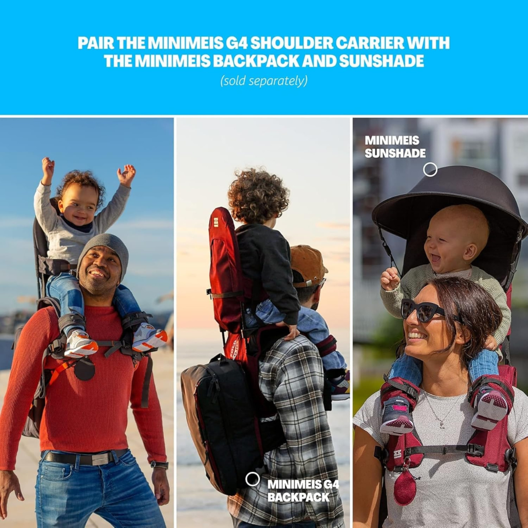 Lightweight Child Shoulder Carrier and Sunshade Bundle - For Kids 6 Months to 4 Years Old