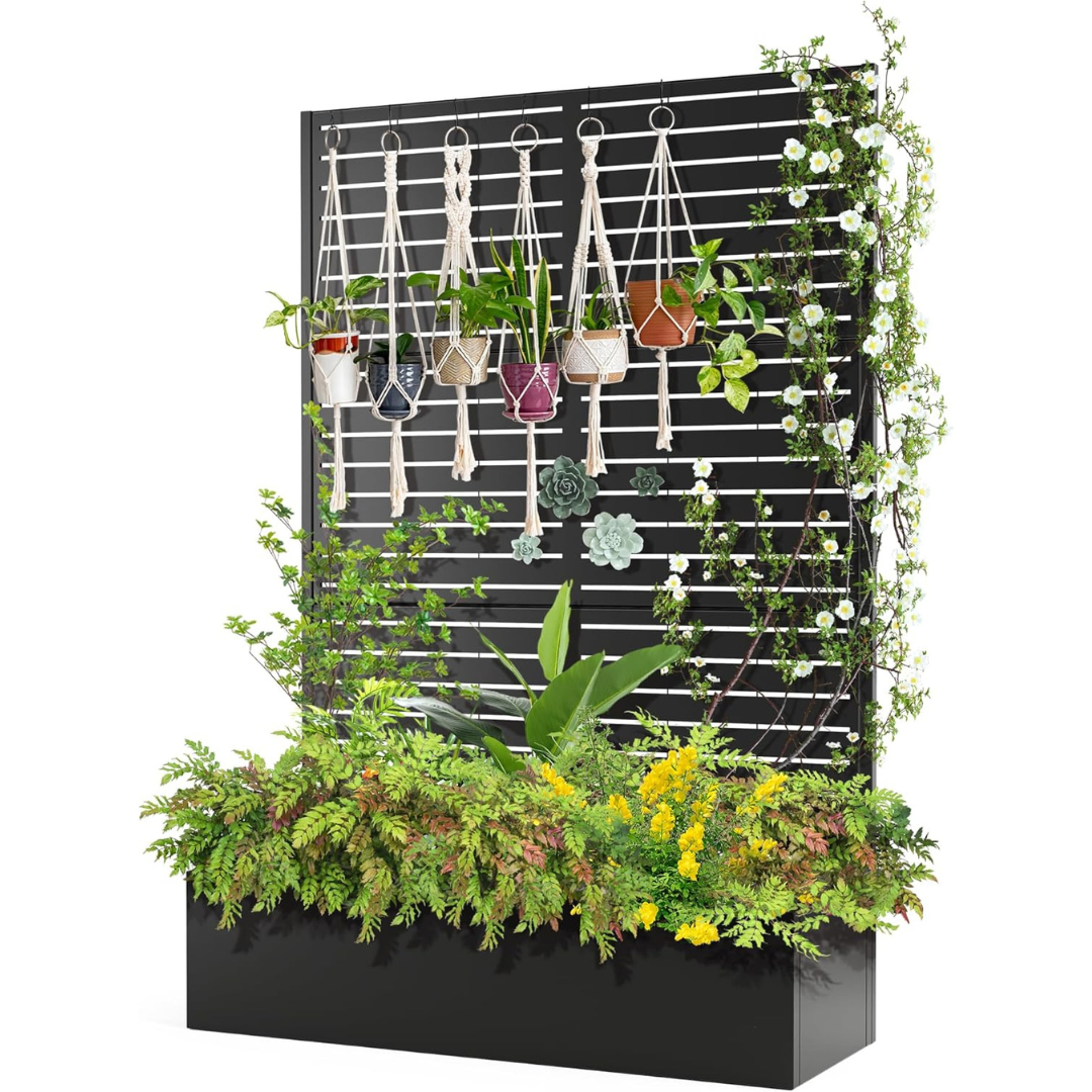 Metal Raised Garden Bed with Trellis