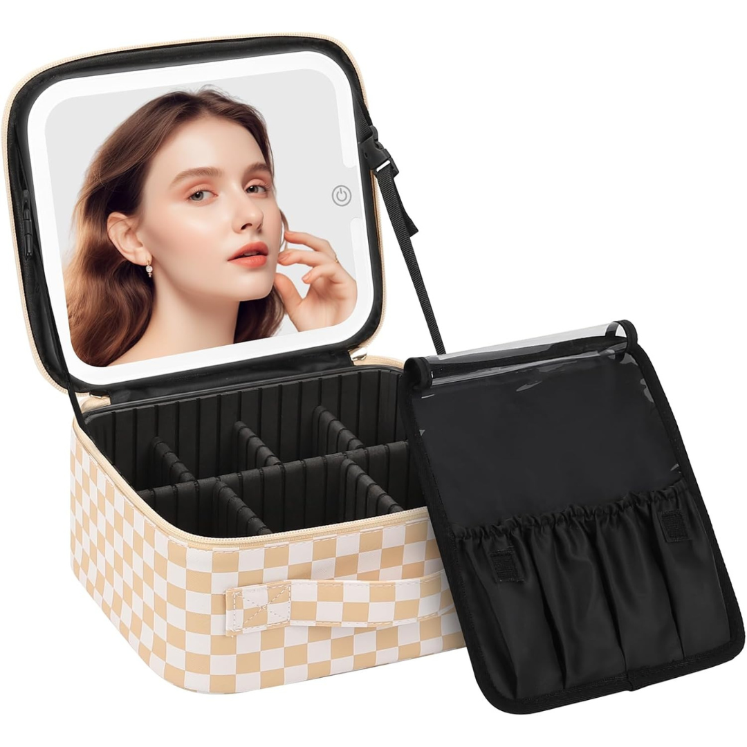 Makeup Bag with LED Mirror
