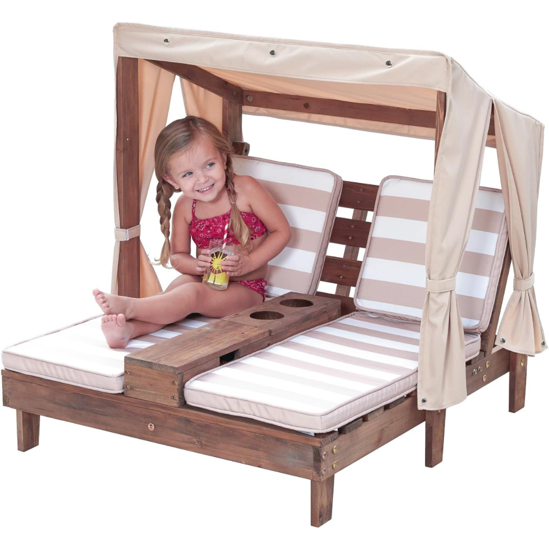 Double Garden Sun Lounger for Kids