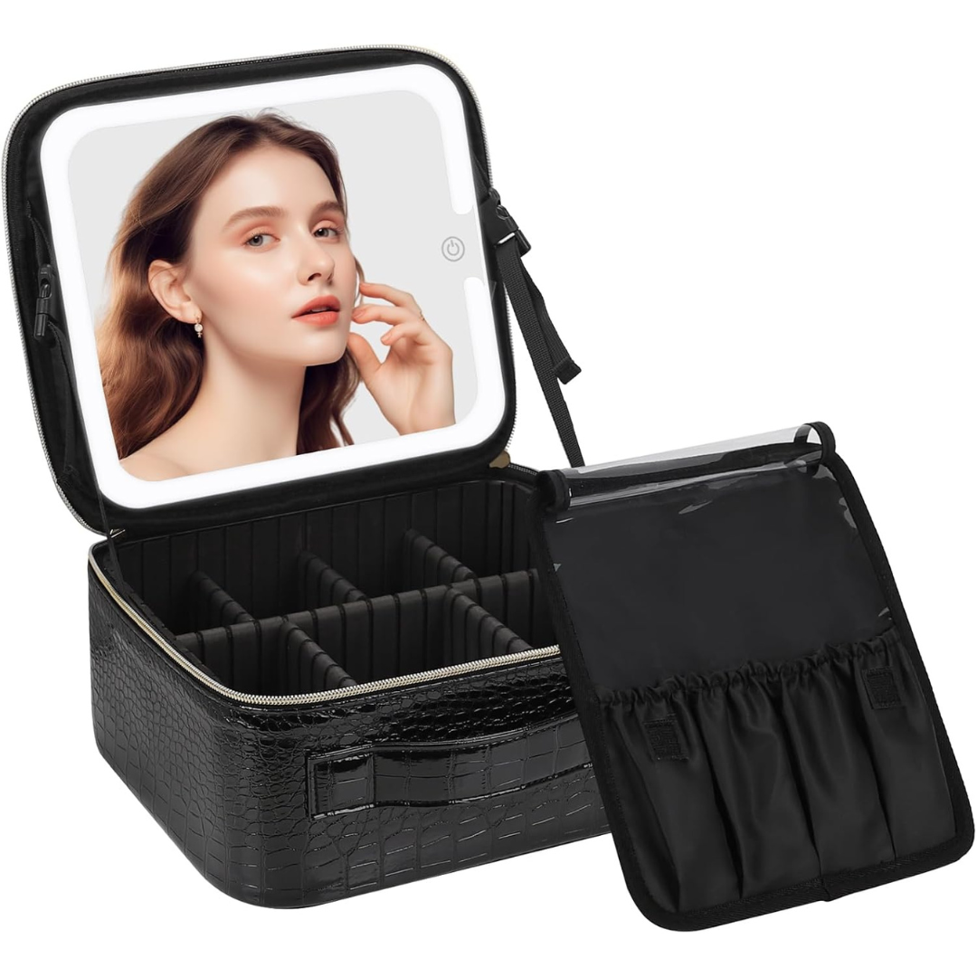 Makeup Bag with LED Mirror