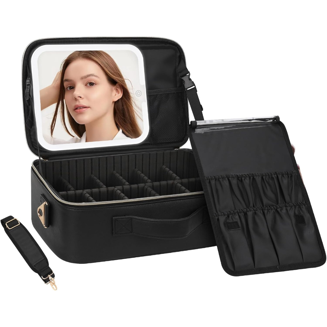 Makeup Bag with LED Mirror