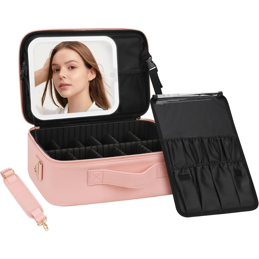 Makeup Bag with LED Mirror