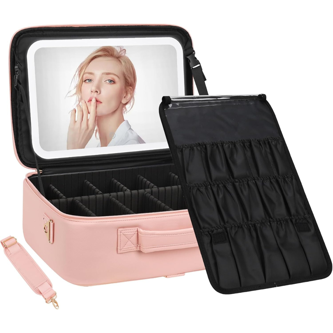 Makeup Bag with LED Mirror