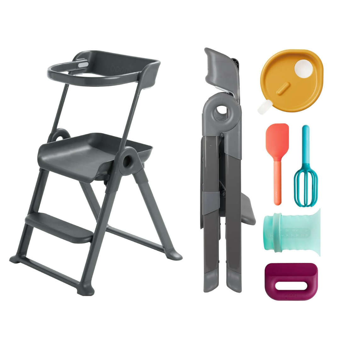 Kids Cooking Set and Folding Step Stool