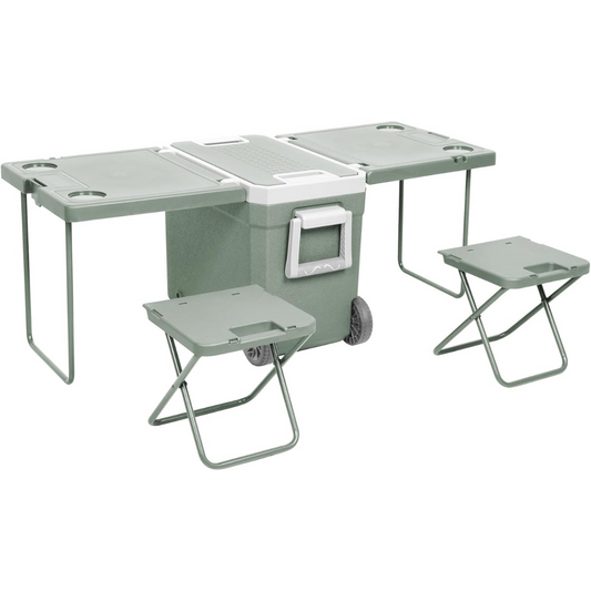 Ice Box with Table & Chairs - Portable Trolley