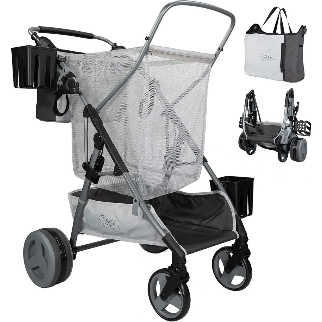 Wheeled Collapsible Beach Cart for Soft Sand, Fishing, Camping & Garden
