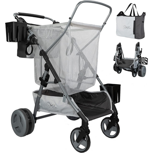 Wheeled Collapsible Beach Cart for Soft Sand, Fishing, Camping & Garden