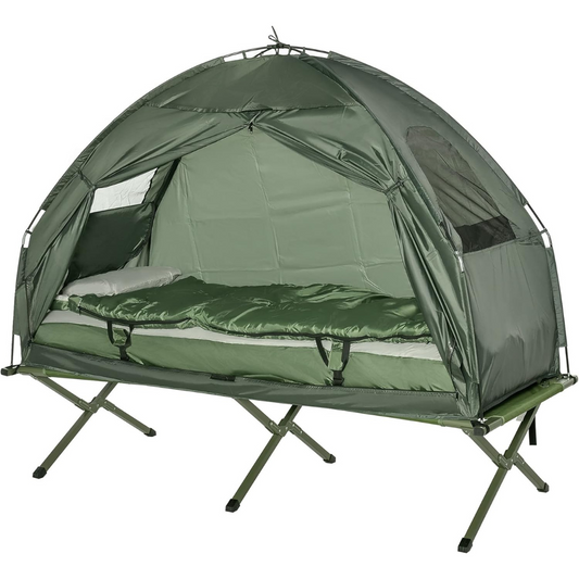 Elevated Tent with Sleeping Bag