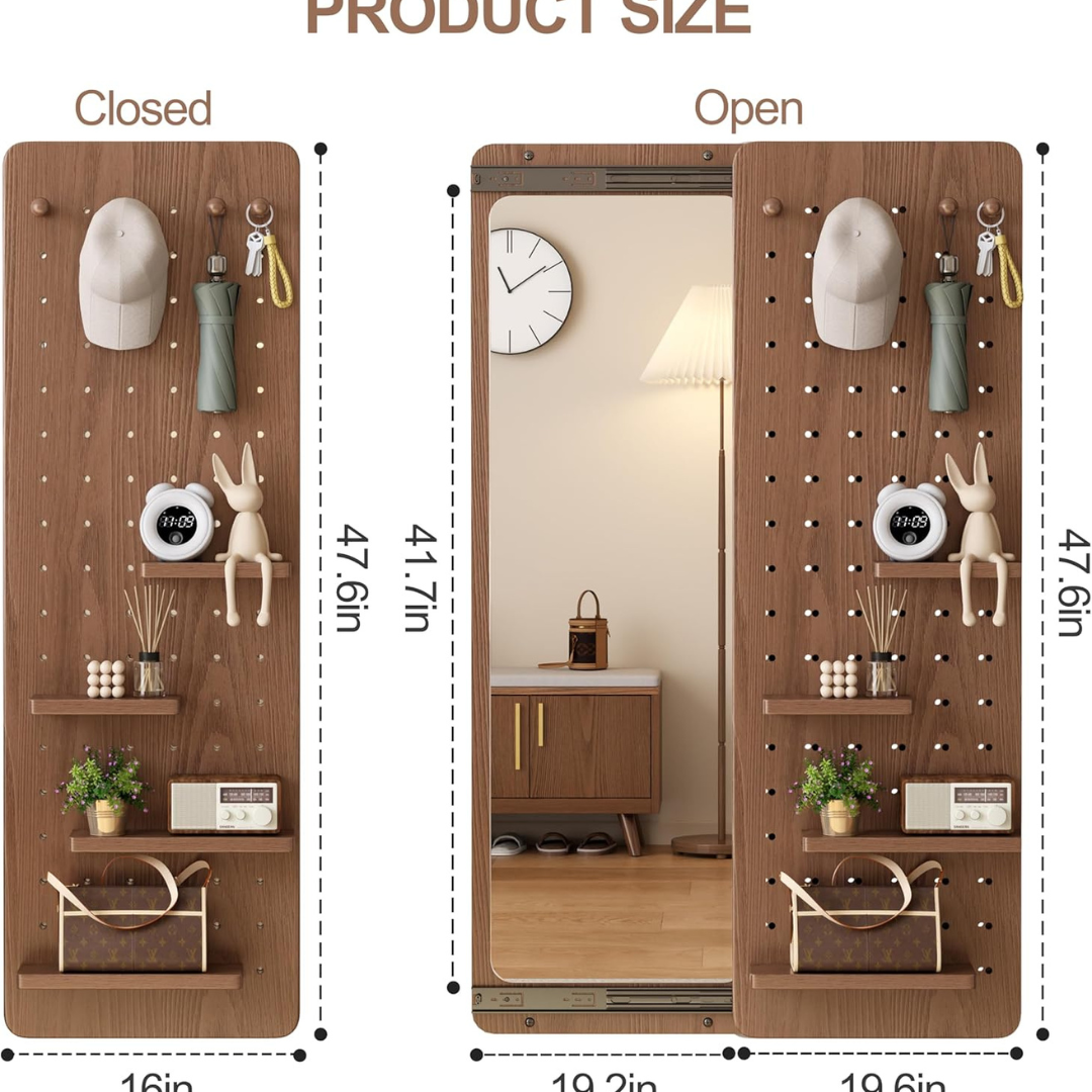 Wood Mirror with Shelf -Wall Mounted