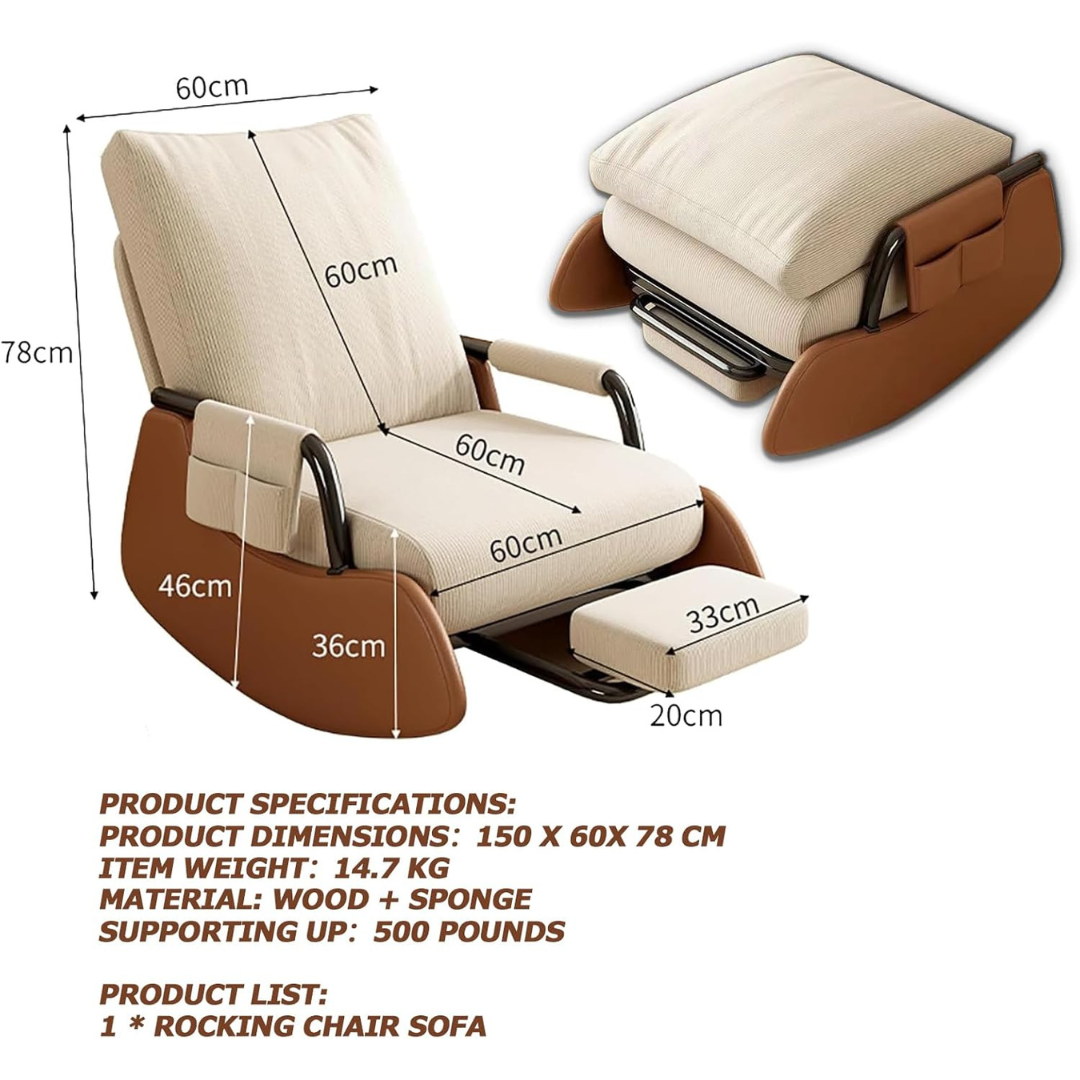 Modern Rocking Chair with Footstool