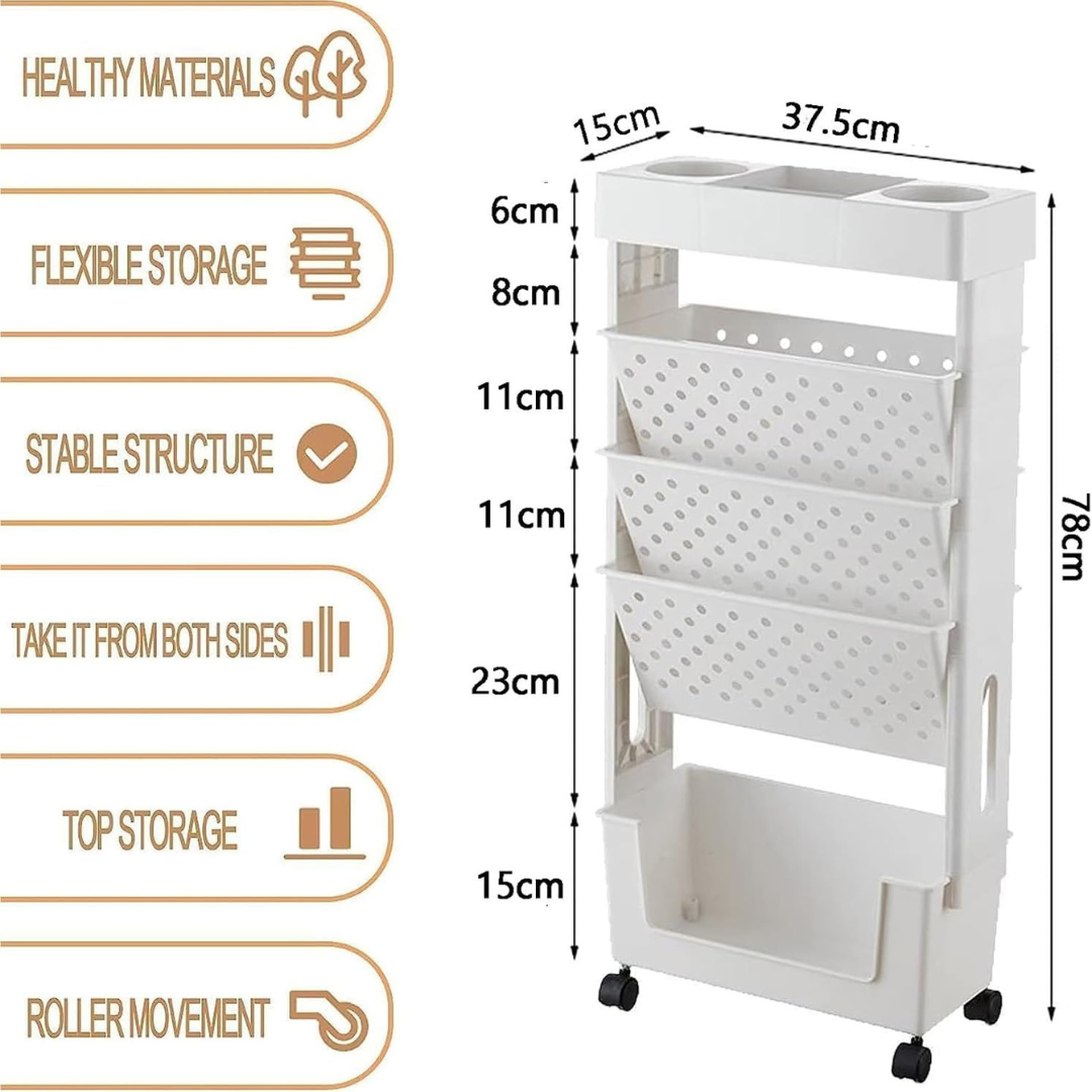 Movable Bookshelf Cart