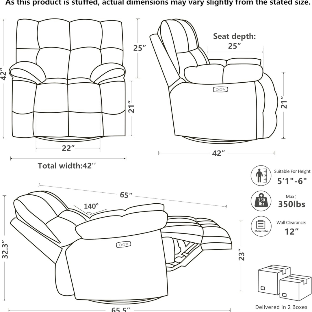 Super Comfy Overstuffed Extra Wide Rocking Recliners