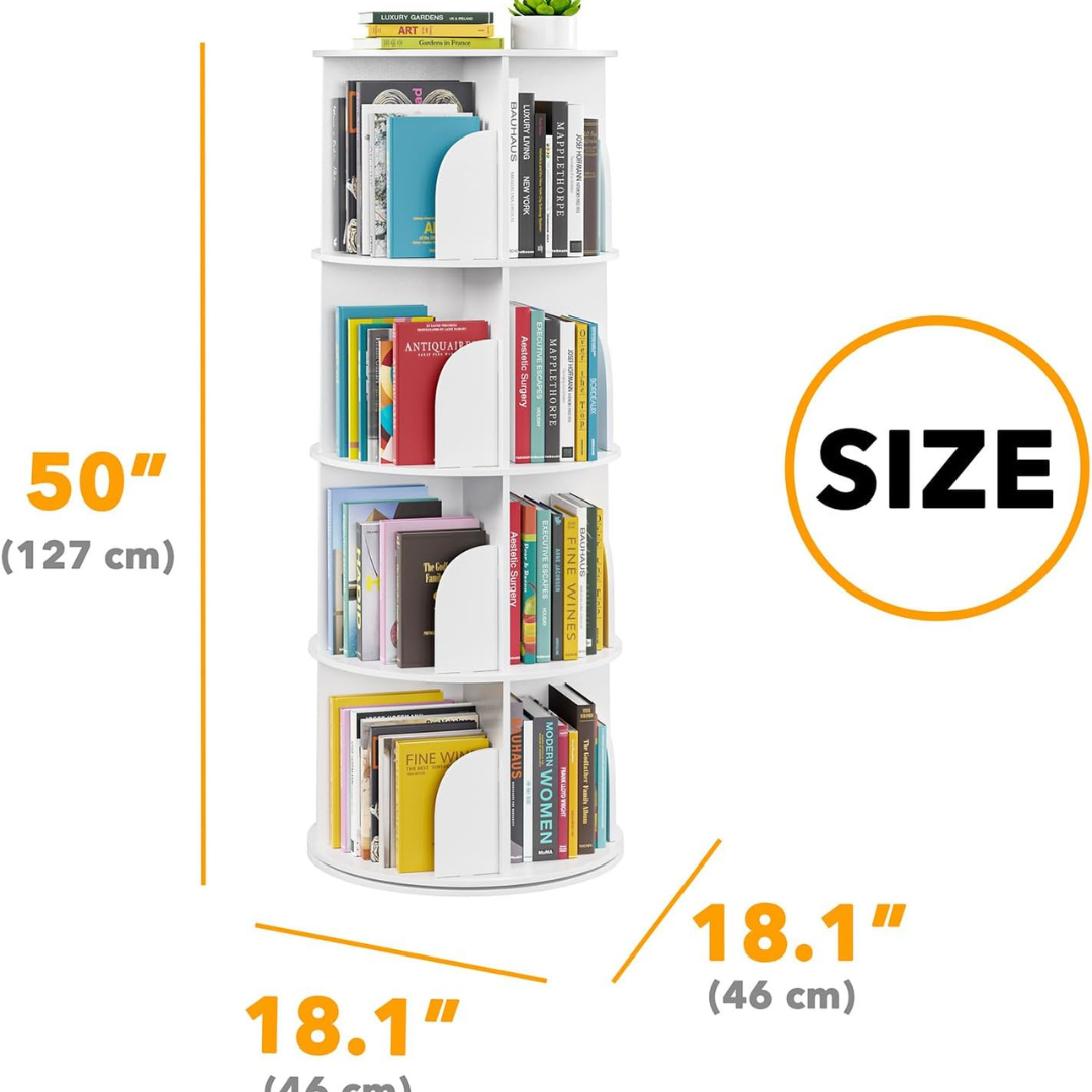 Rotating Bookshelf Tower