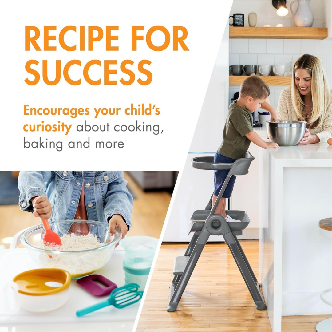 Kids Cooking Set and Folding Step Stool