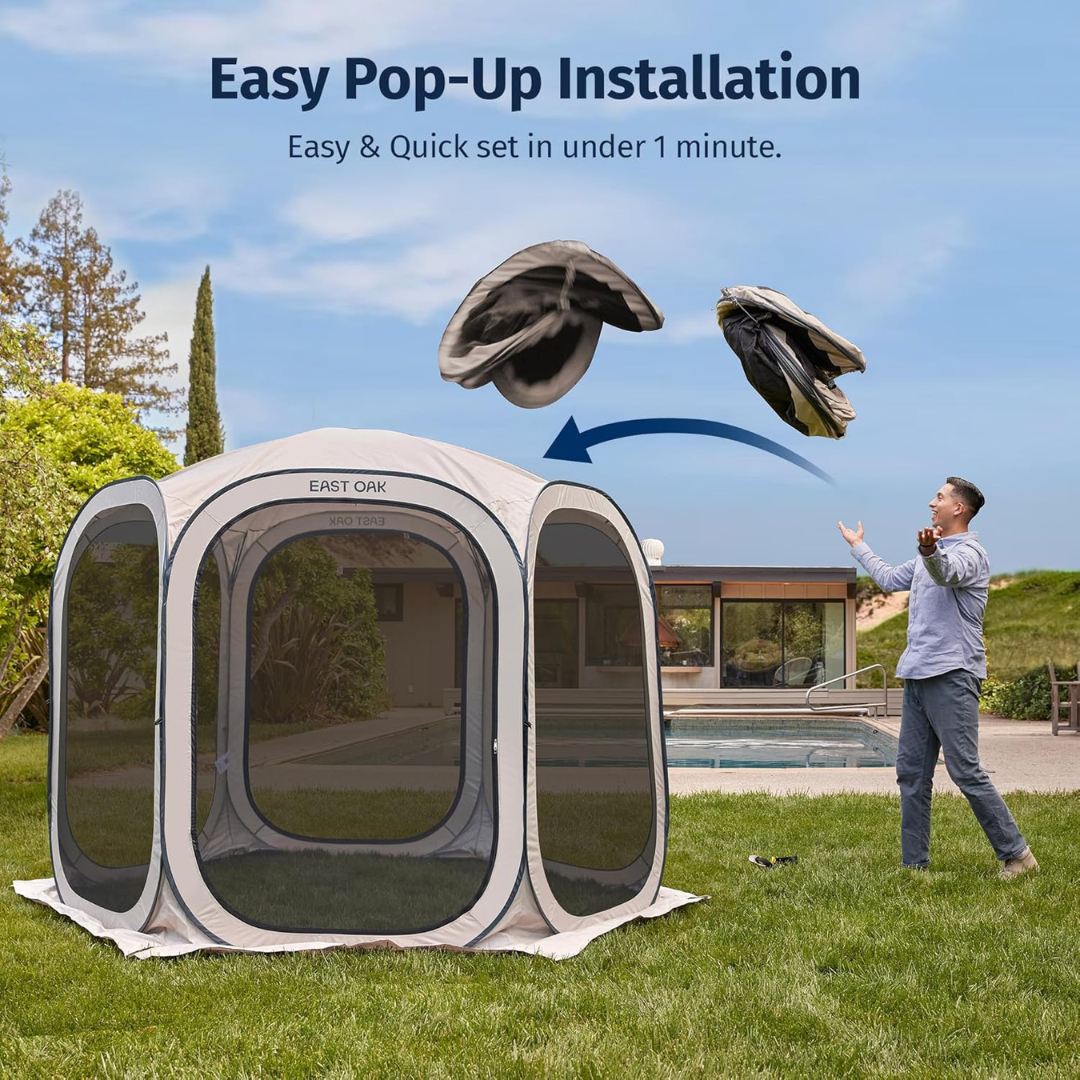 Screen House Tent Pop-Up -- Portable Screen Room Canopy