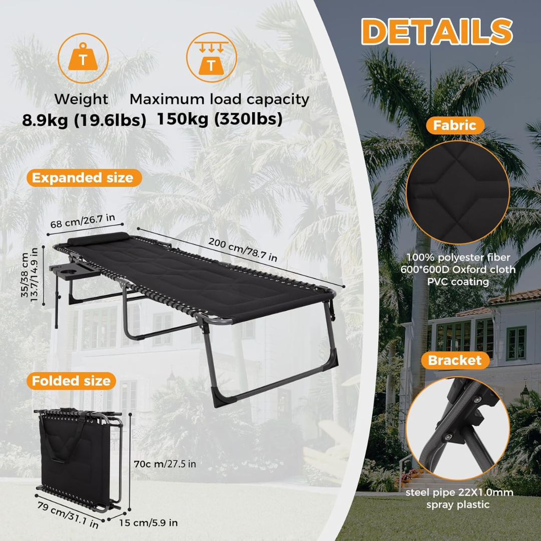 Beach Reclining Patio Pool Chair