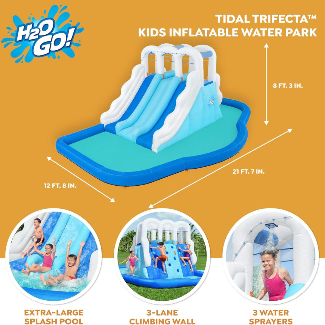 Inflatable Triple Slide - Splash Pool Water Park