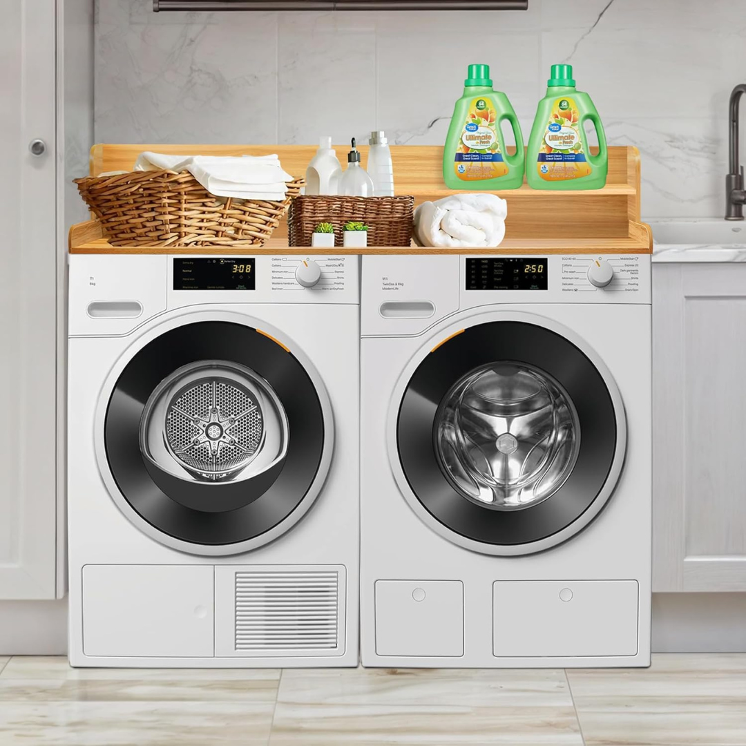 Laundry Countertop with 2-Tier Shelf