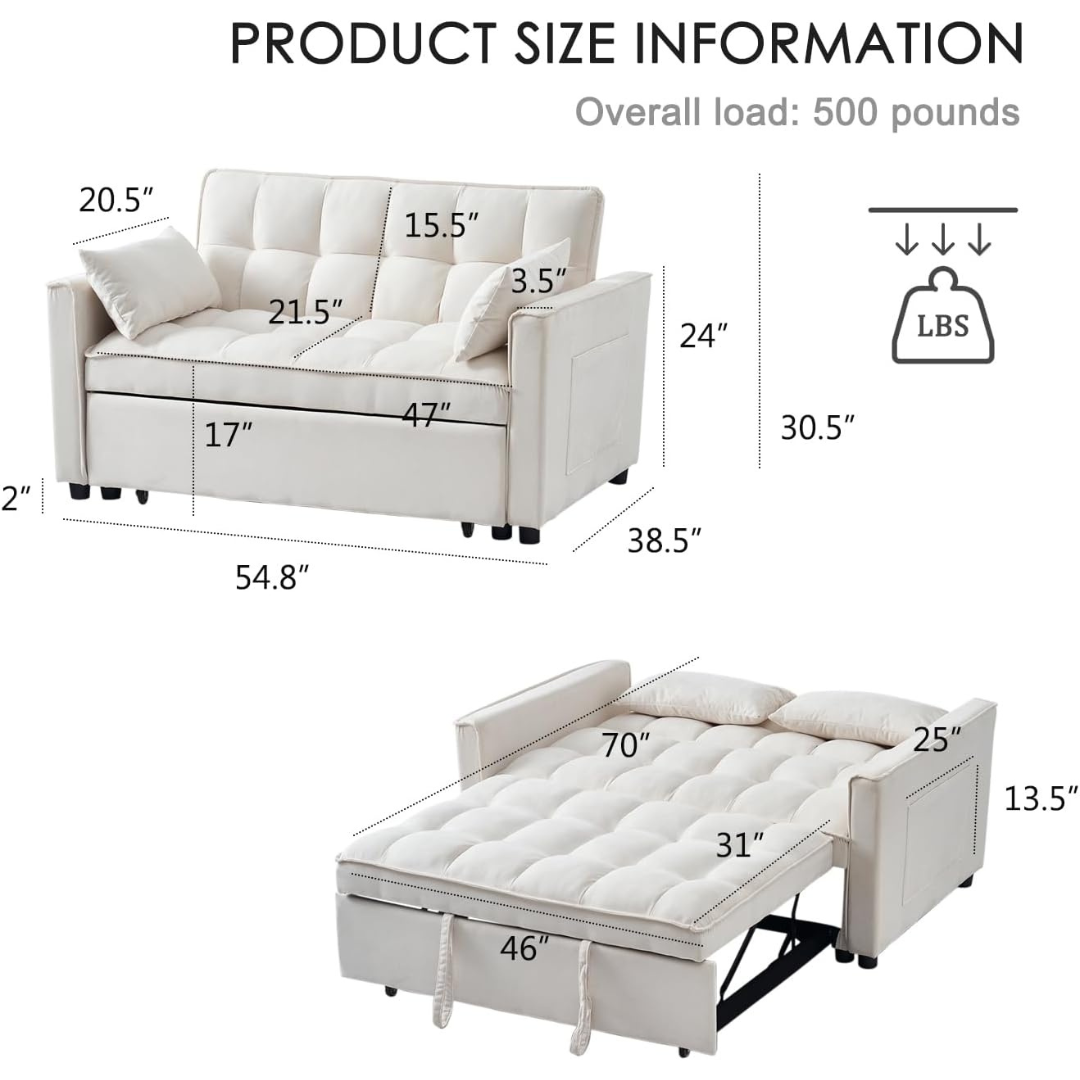 Sofa Bed with Adjustable Backrest