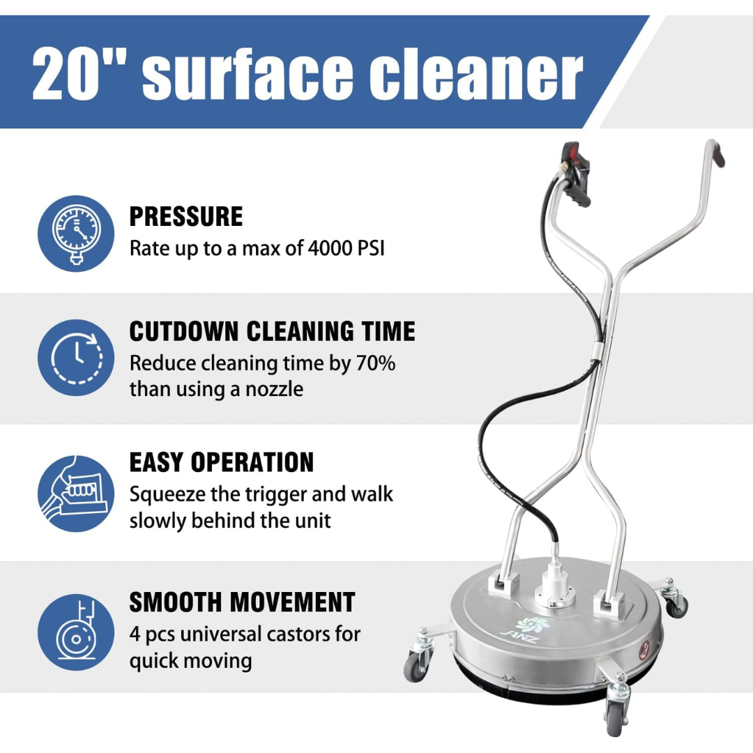 Pressure Washer Surface Cleaner with 4 Wheels