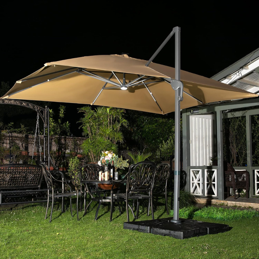 LED Solar Patio Umbrella -360°Rotation