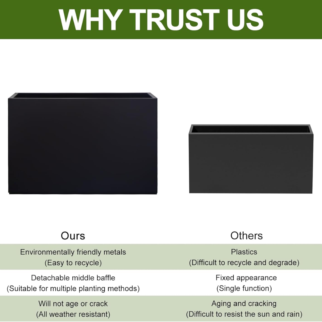 Galvanized Steel Planter with  Plants