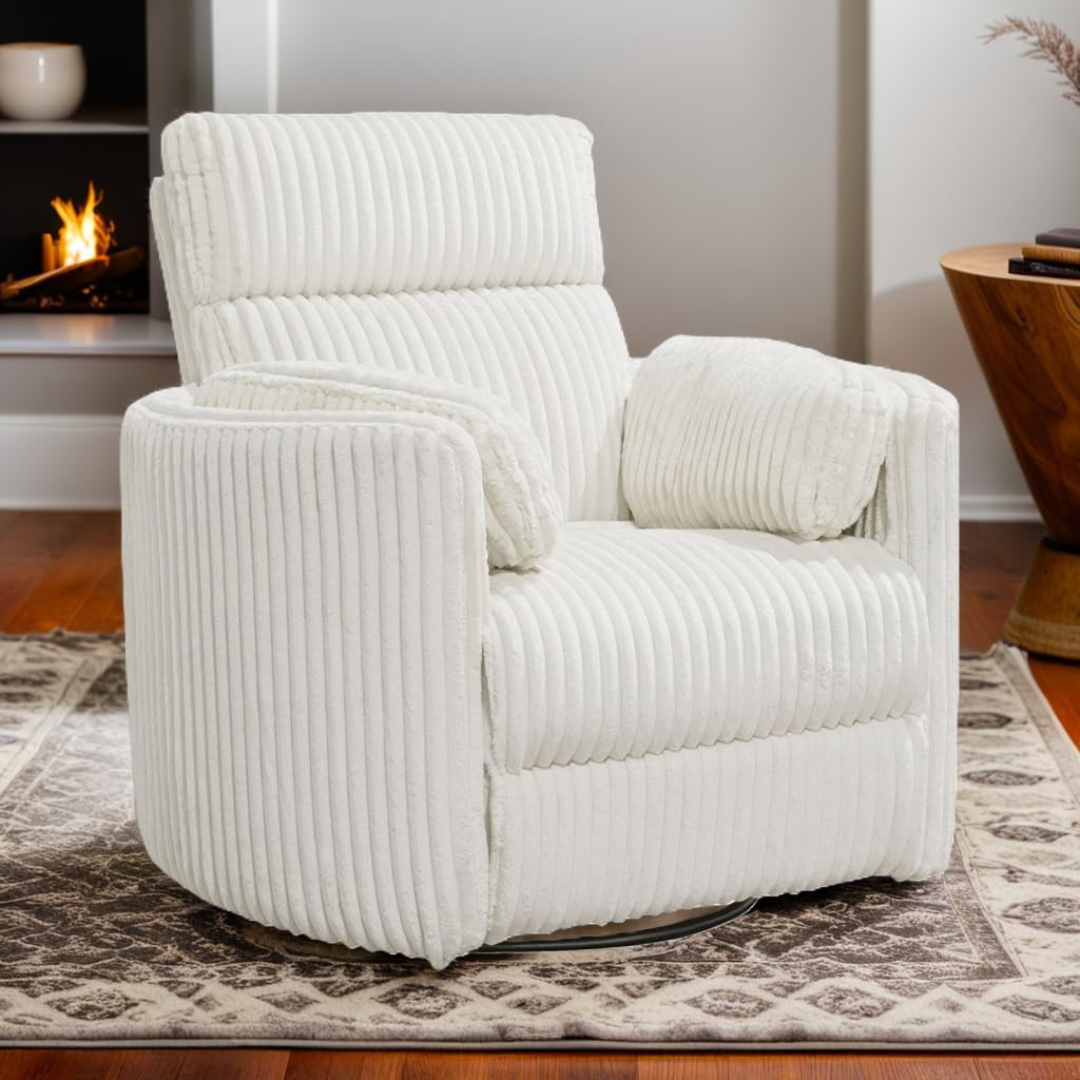 Swivel Glider Recliner in Ivory