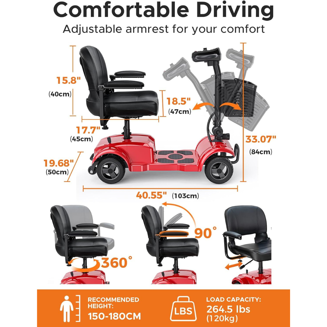 250W Electric Powered Mobile Wheelchair for Senior