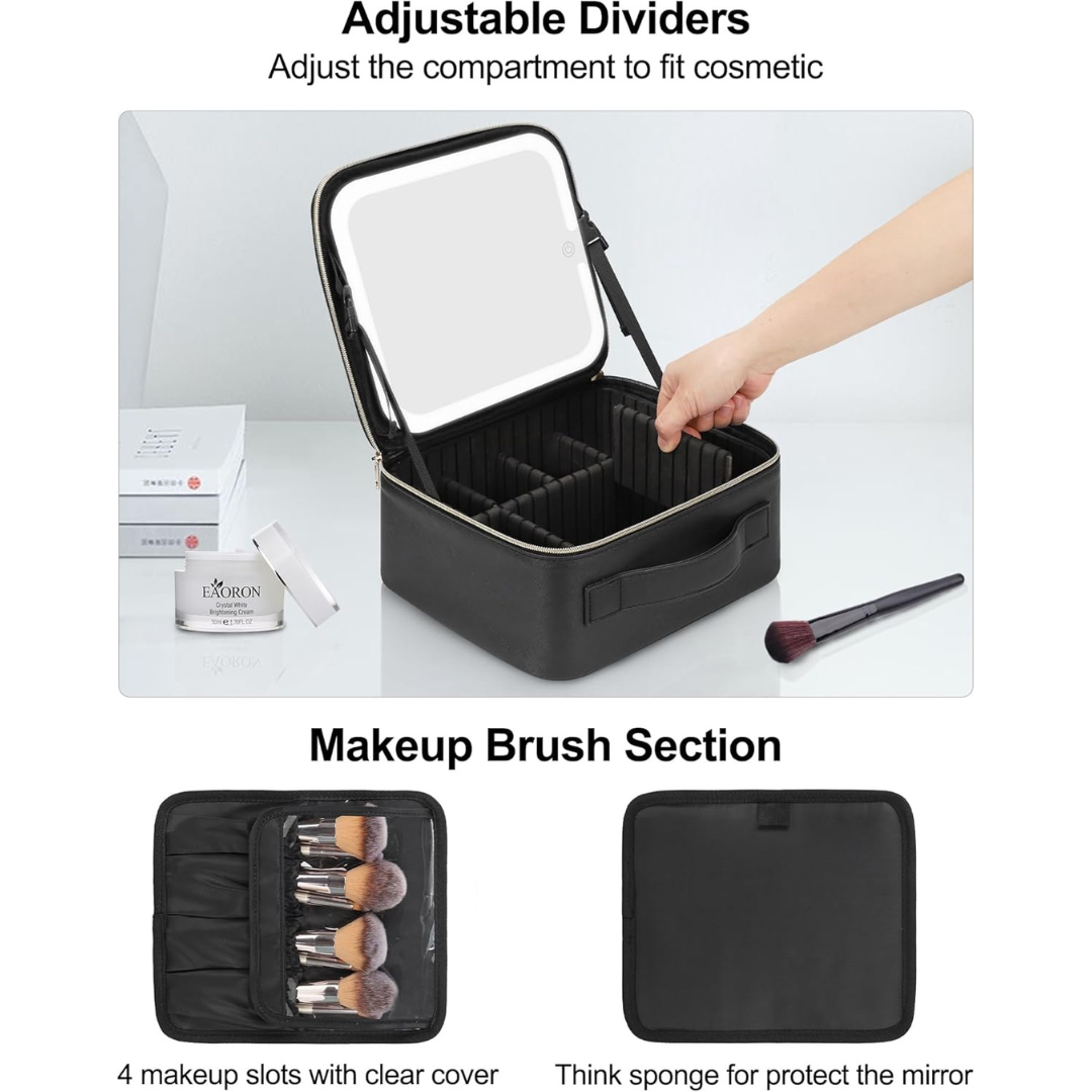 Makeup Bag with LED Mirror