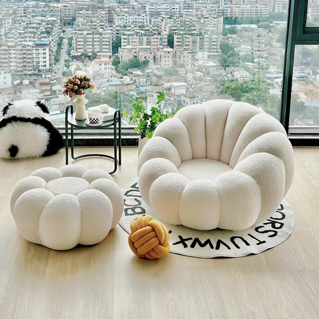 Modern Lamb Fleece Sofa Set