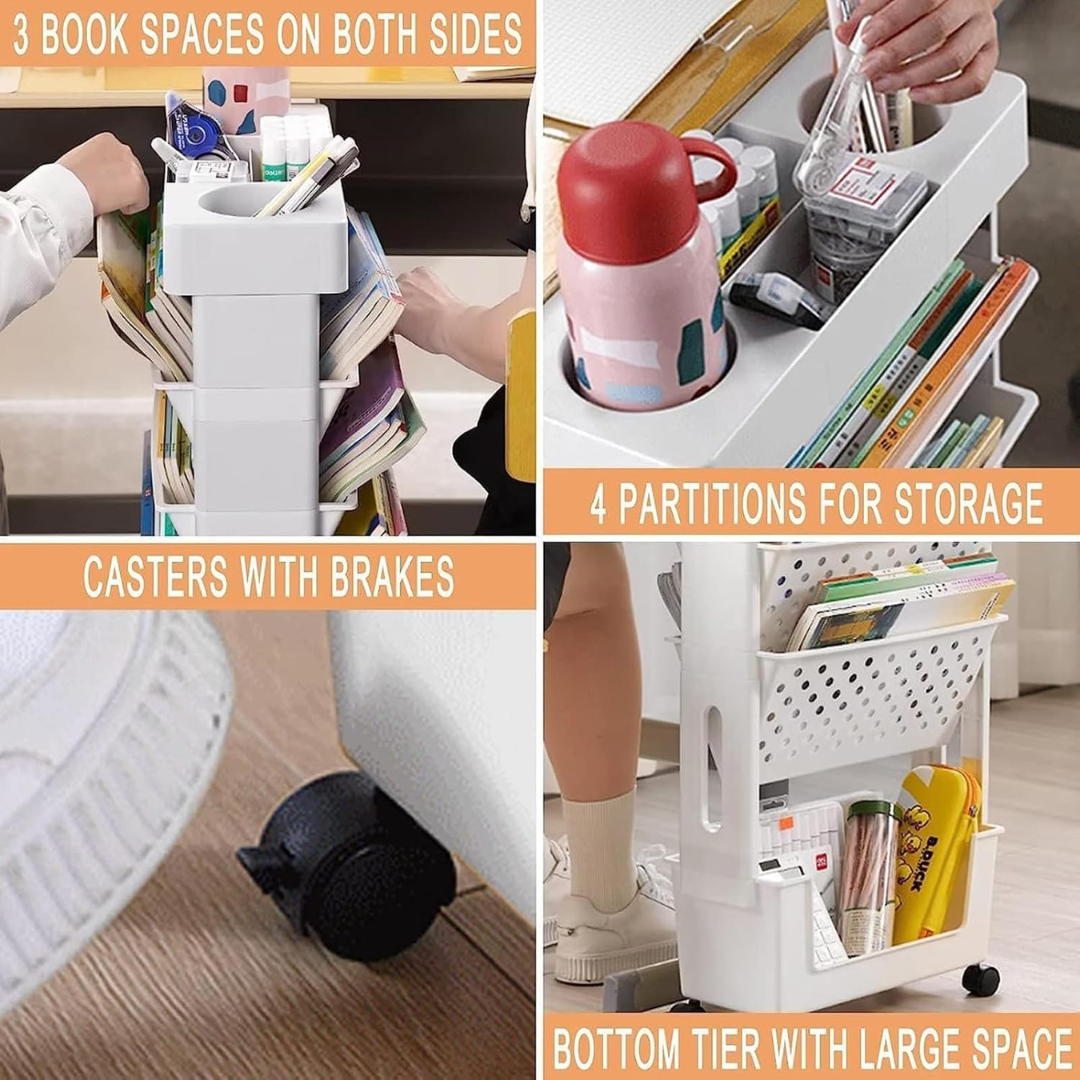 Movable Bookshelf Cart
