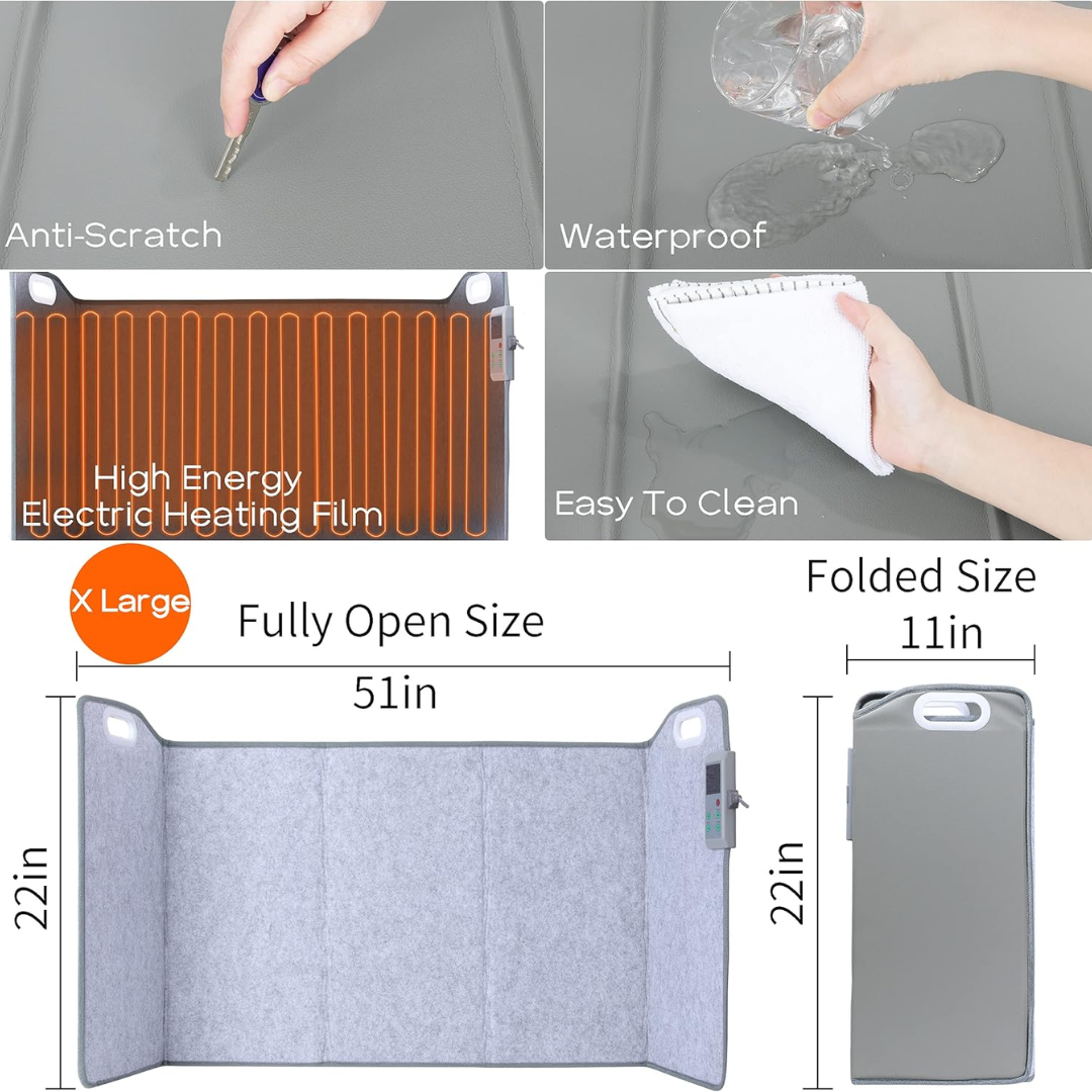 Portable 5-panel foot warmer