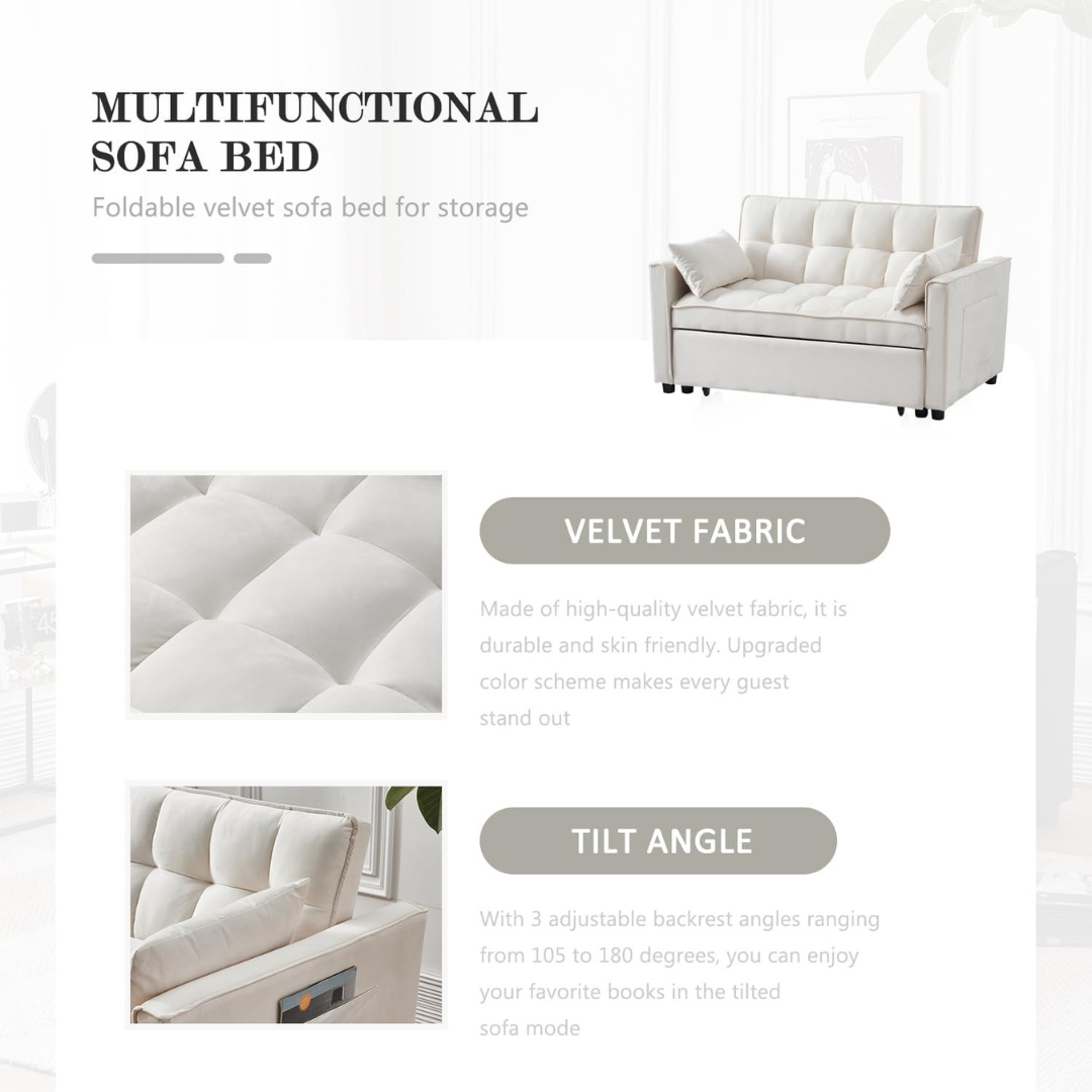 Sofa Bed with Adjustable Backrest