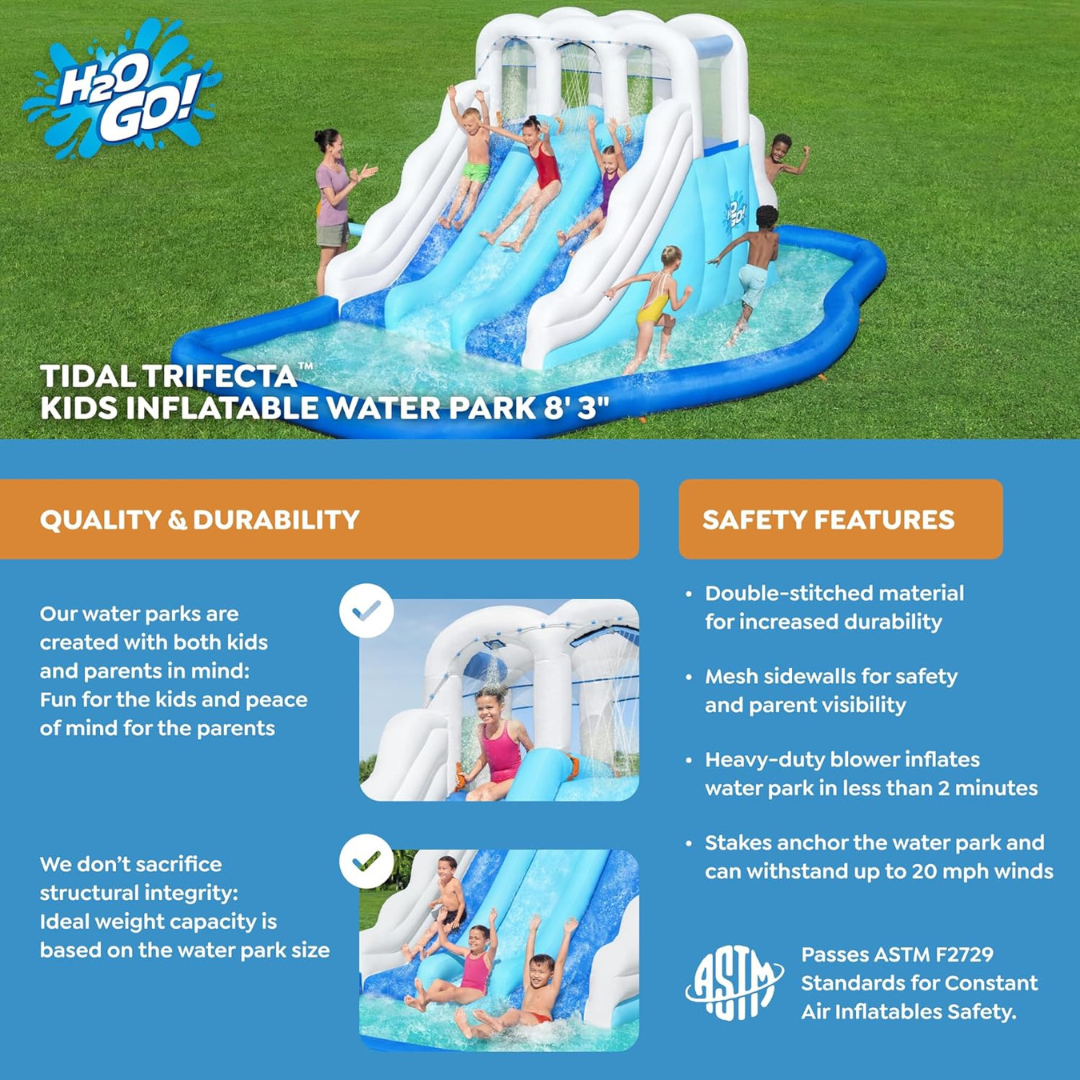 Inflatable Triple Slide - Splash Pool Water Park