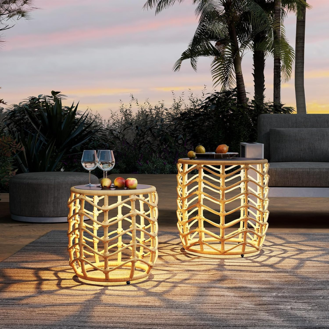 Solar Yard Boho Solar Nesting Tables