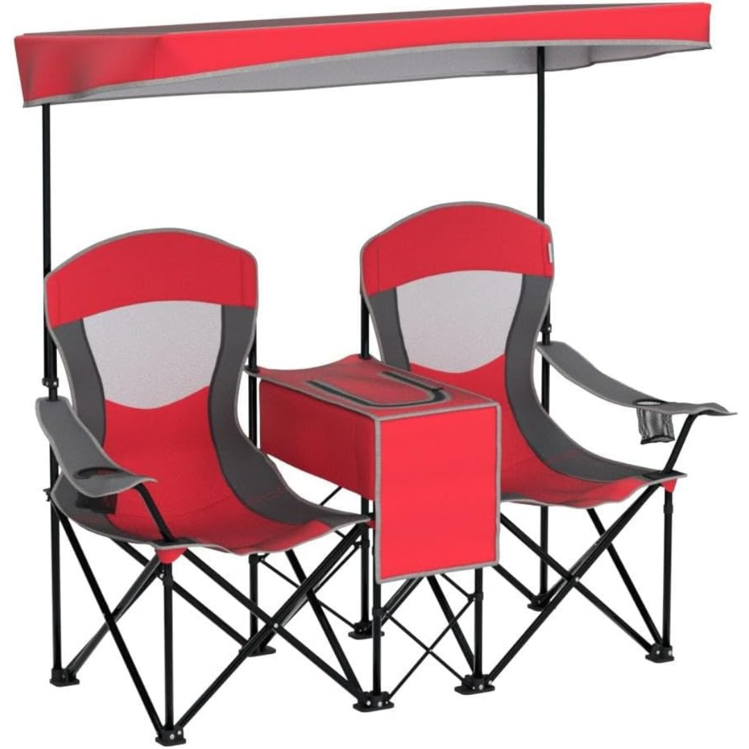 Double Camping Chair w/Shade Canopy