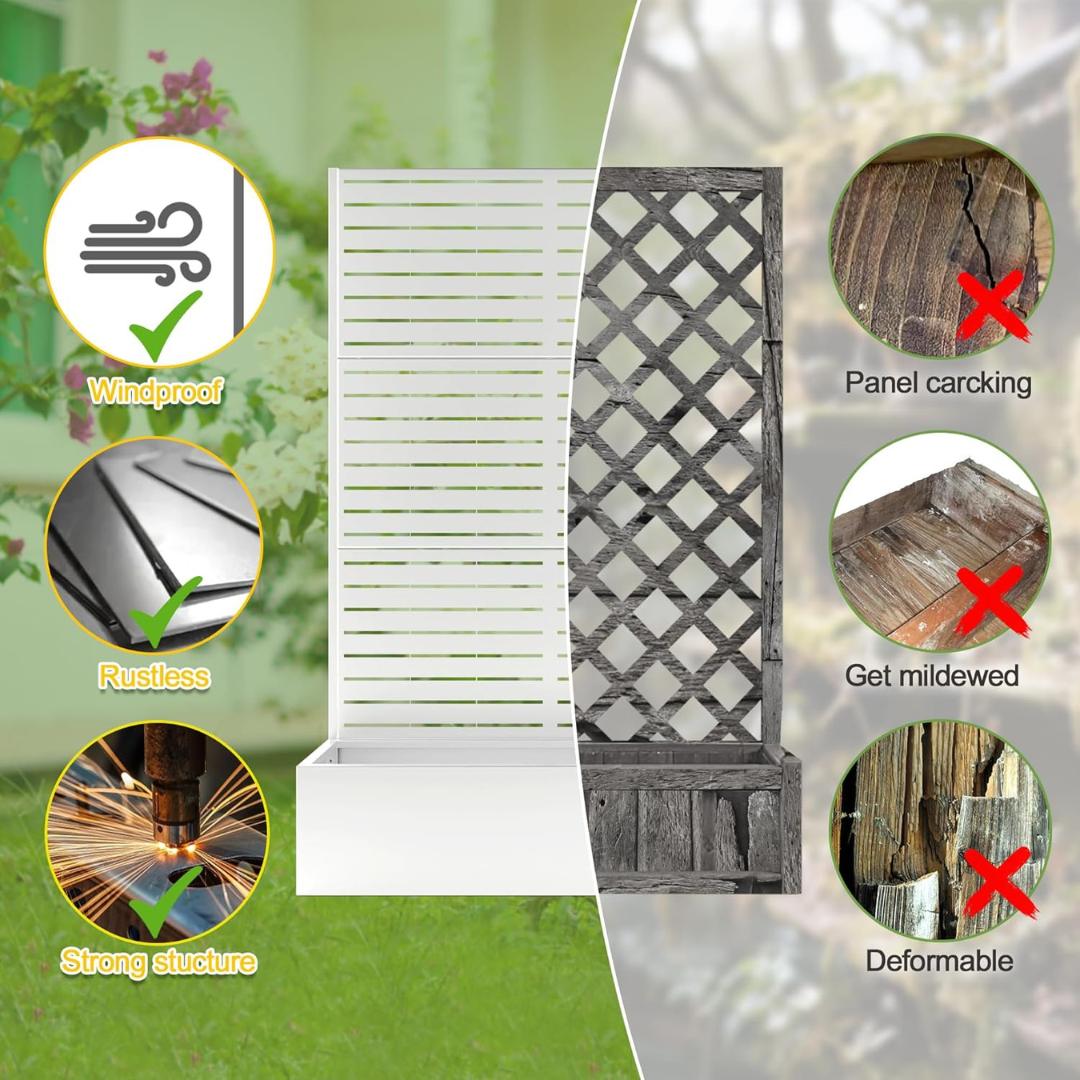 Metal Raised Garden Bed with Trellis