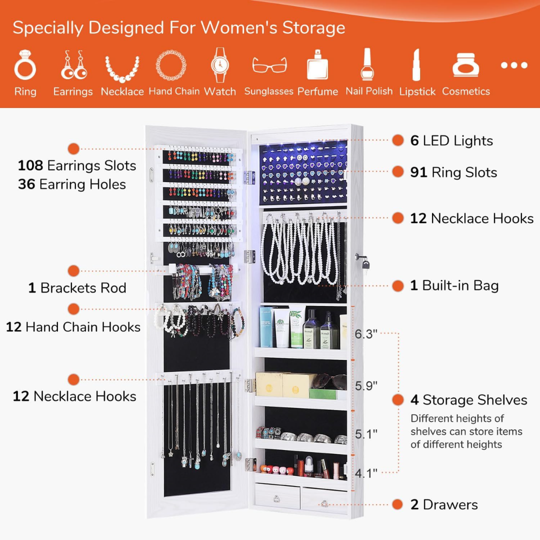 Mirror Jewelry Cabinet