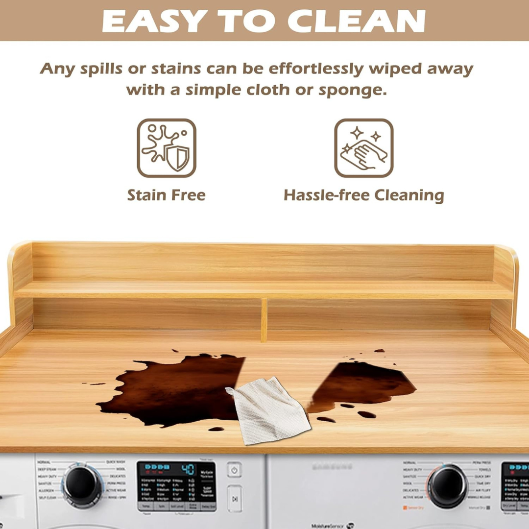 Laundry Countertop with 2-Tier Shelf