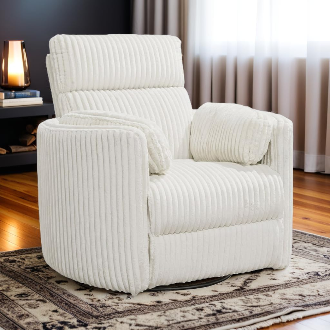 Swivel Glider Recliner in Ivory