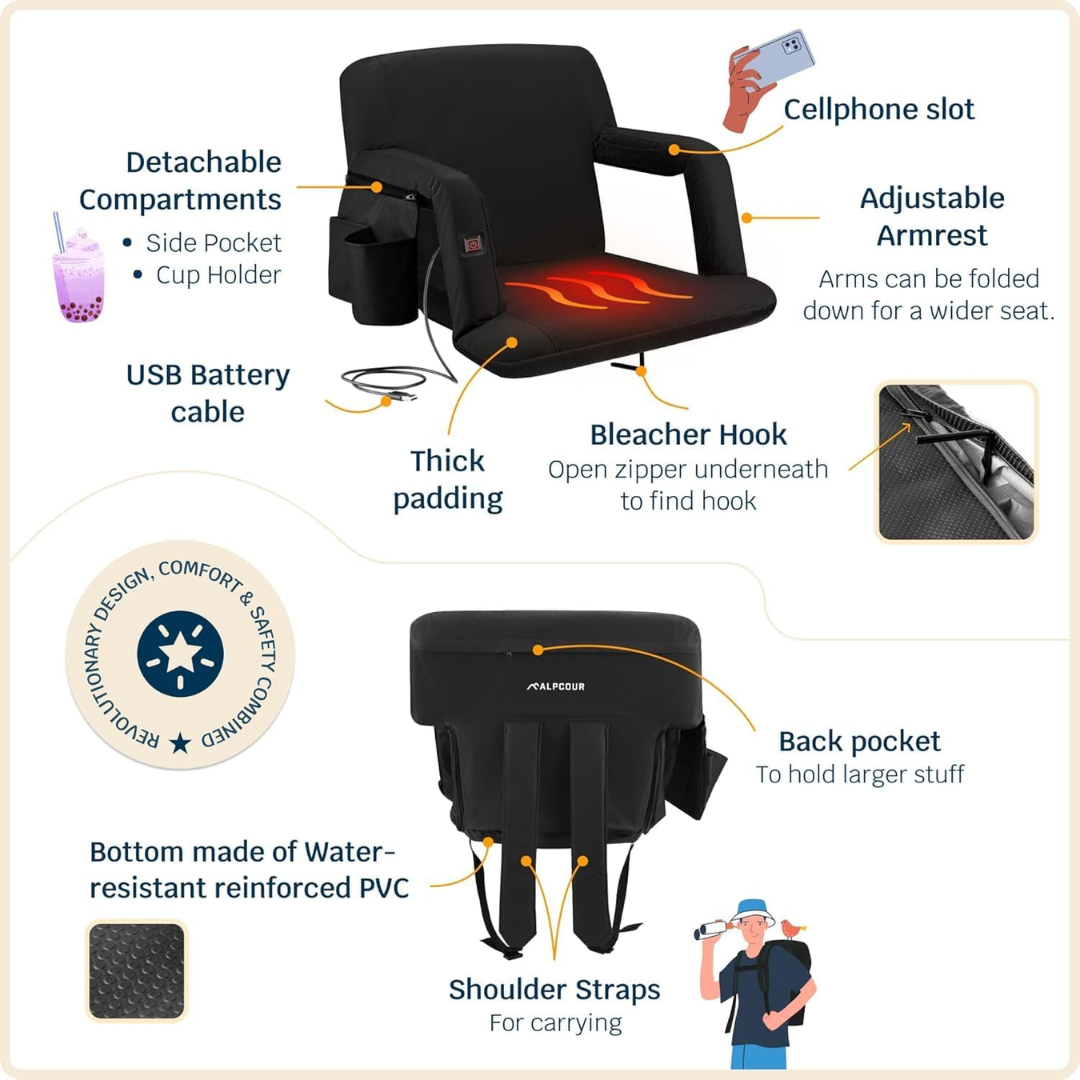 Heating Massage Stadium Chair