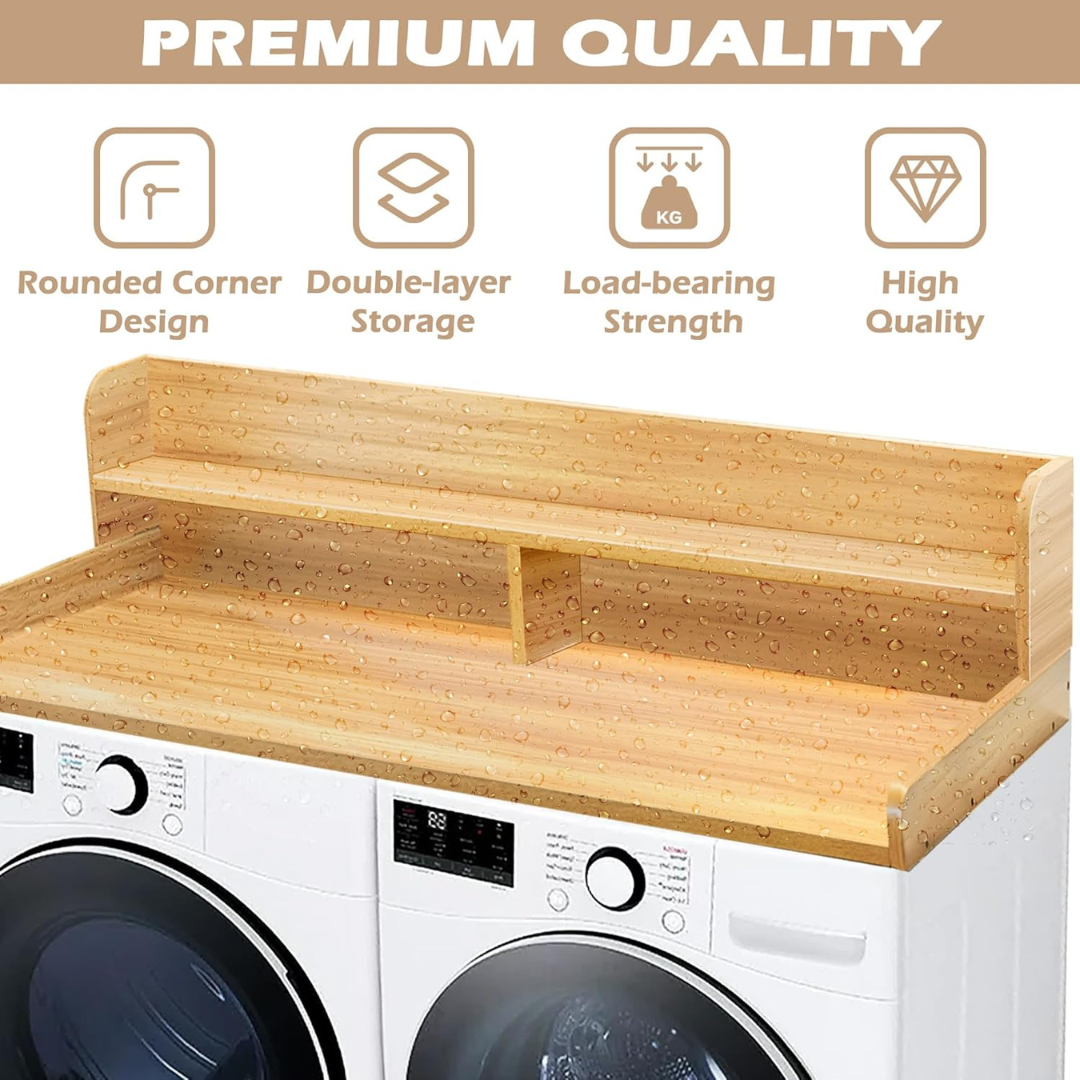 Laundry Countertop with 2-Tier Shelf