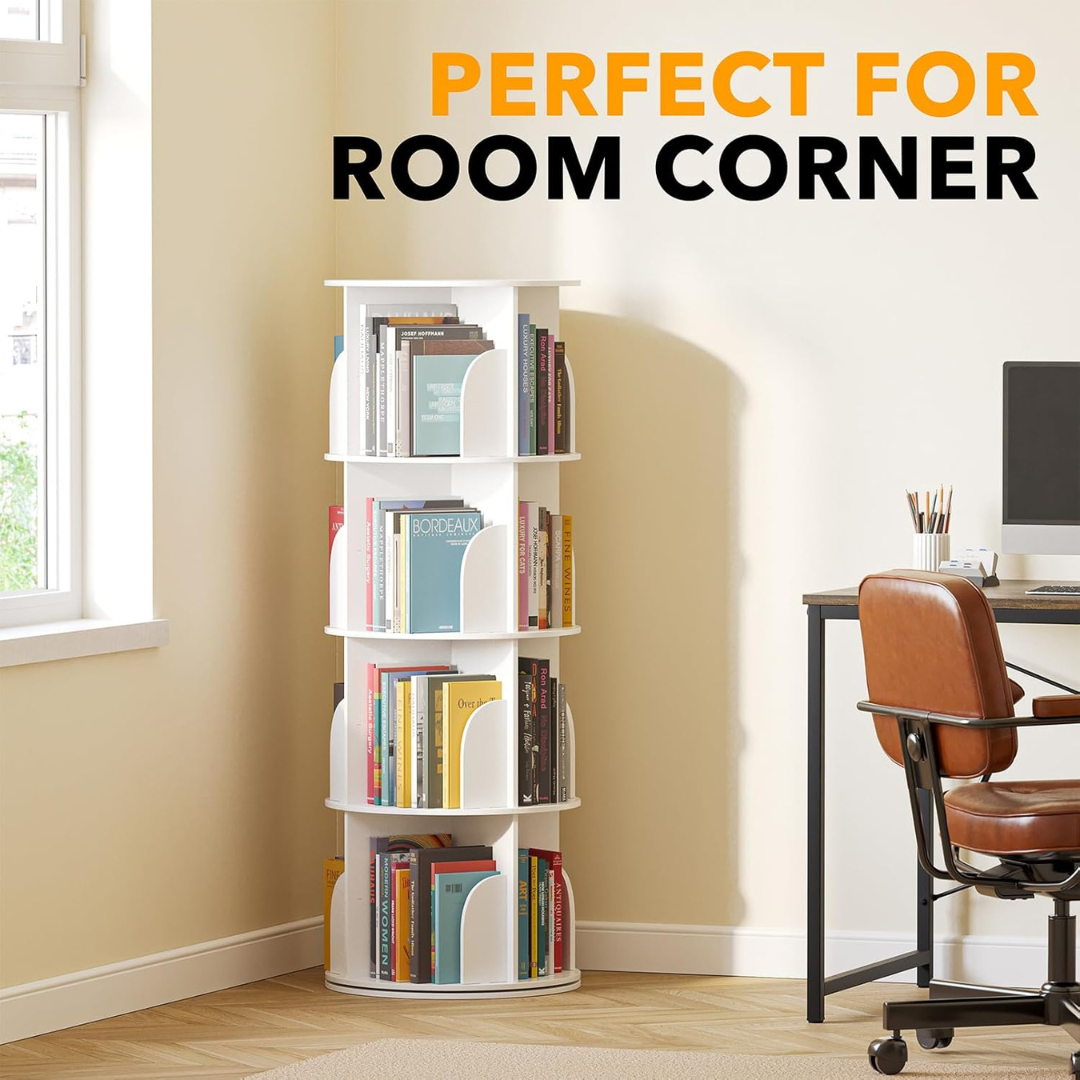 Rotating Bookshelf Tower
