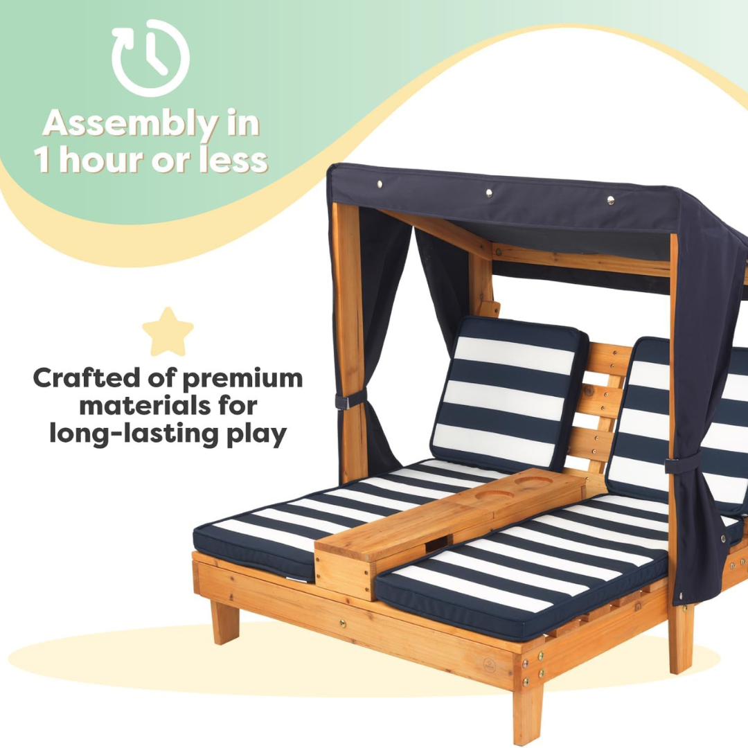Double Garden Sun Lounger for Kids