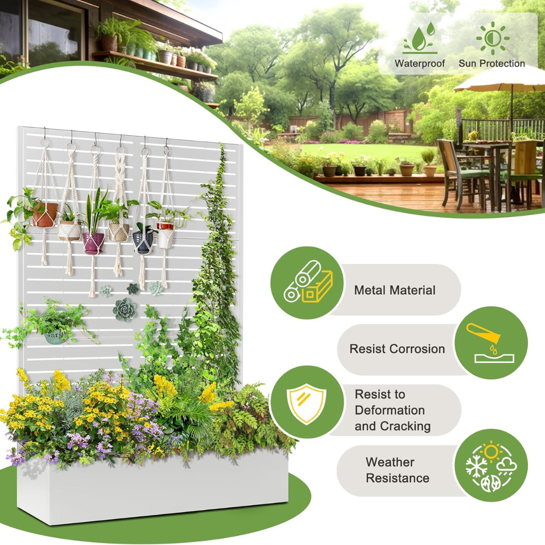 Metal Raised Garden Bed with Trellis