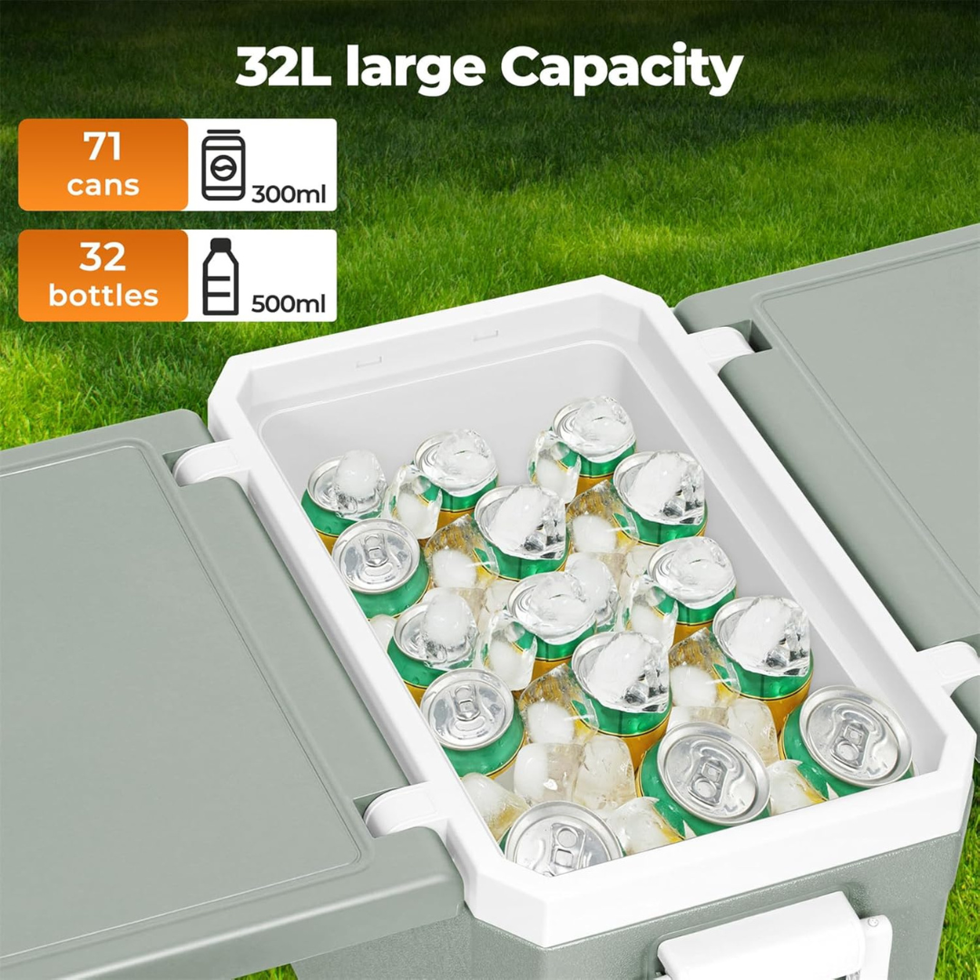 Ice Box with Table & Chairs - Portable Trolley