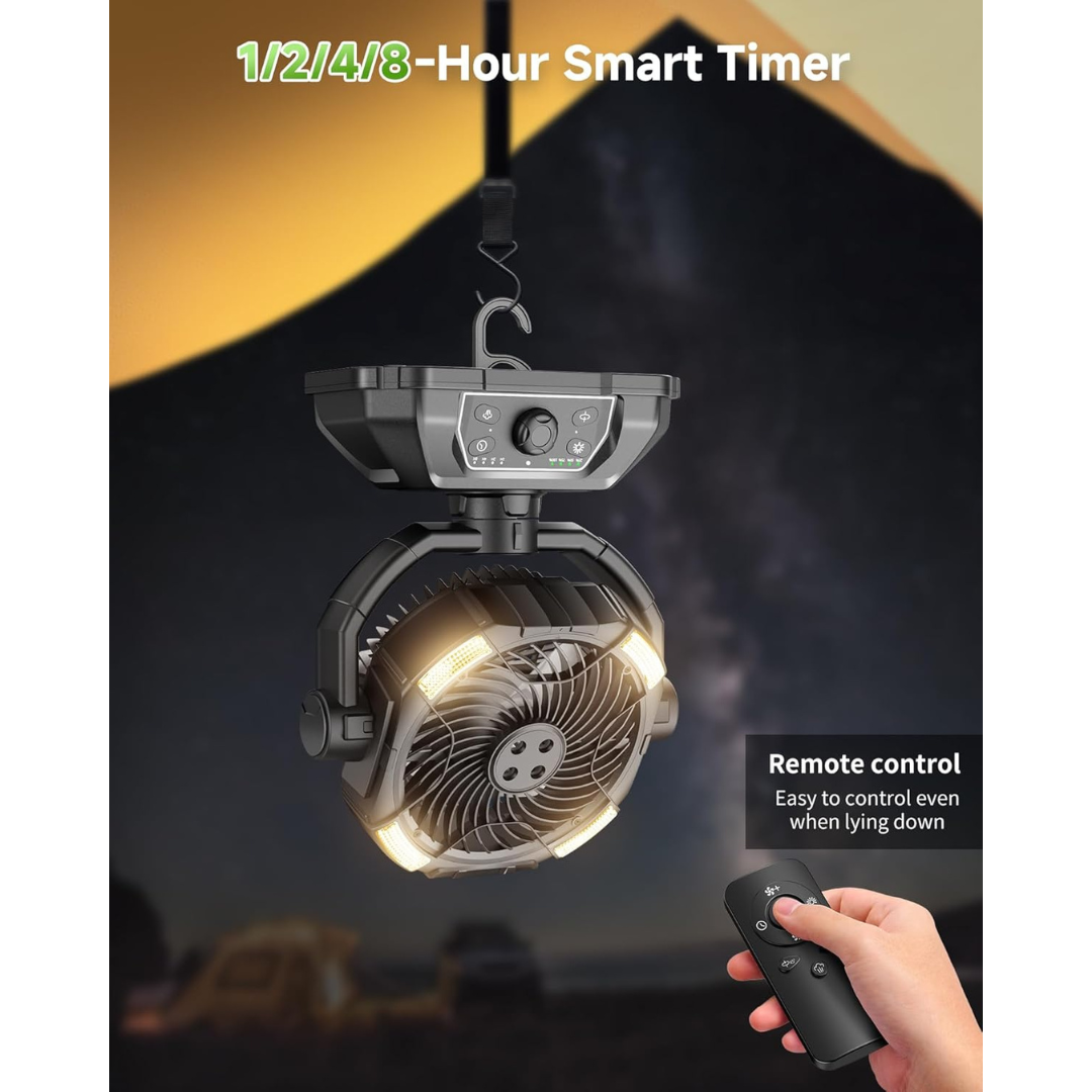 Misting fan with 7L bucket 90°Oscillating - 4 Spray Mister 25000mAh Rechargeable fan